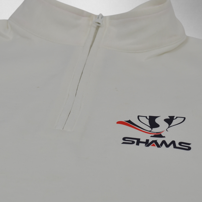 SHAMS Cricket Sweater - White