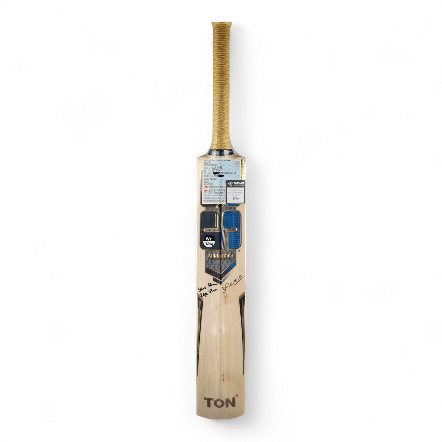 SS English Willow Cricket Bat - Smacker Players